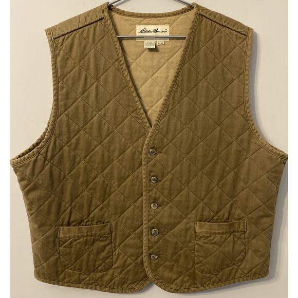 Eddie Bauer Other - Vintage Eddie Bauer Quilted TAN HUNTING /Western Vest XL~ RARE Find